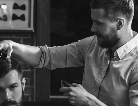 Photo of barber Michele Doe at work