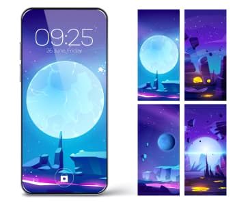 Set of wallpapers for mobile phone