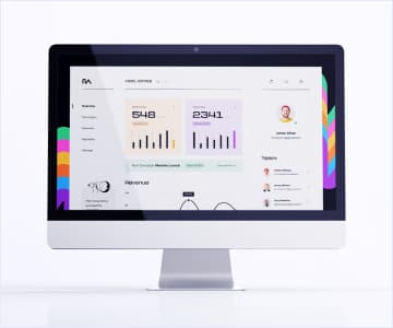 Apple Mac monitor with some charts